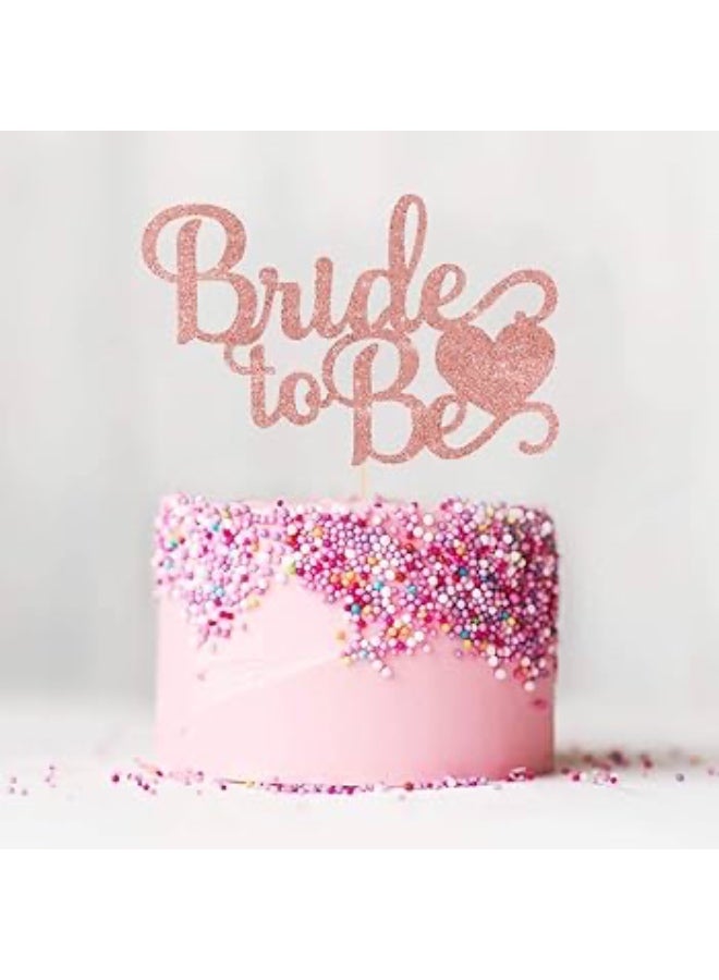 Yallazilla Bride to be Rose Gold Glitter Cake Topper for Bridal Shower or Engagement Party - Image 3